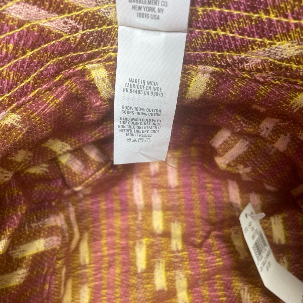 NWT Aerie Teddy Reversible Bucket Hat Womens O/S Yellow Pink Brown Plaid Casual - Picture 7 of 7